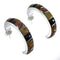Authentic Sterling Silver Multicolor Post Hoop Earrings RX65632